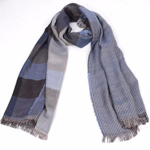 Autumn and winter tartan men's tassel men's scarf