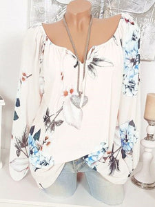 Printed Long Sleeve Casual Blouse