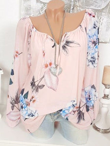 Printed Long Sleeve Casual Blouse