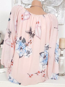 Printed Long Sleeve Casual Blouse