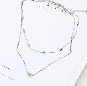 Simple Hearts Copper Multilayer Clavicle   Necklace