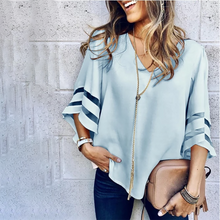 Load image into Gallery viewer, V Neck  Plain  Bell Sleeve  Blouses