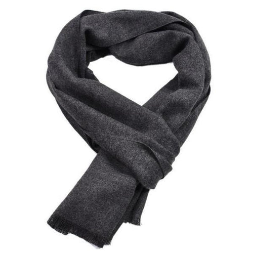 Autumn and winter solid color cashmere double-sided yarn-dyed scarf