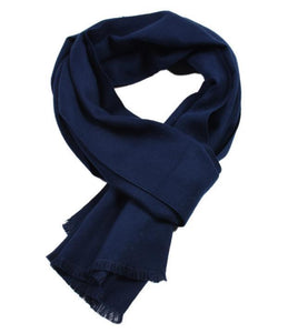 Autumn and winter solid color cashmere double-sided yarn-dyed scarf