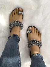 Load image into Gallery viewer, Flip-Flop Rhinestone Sequined Flat Slippers