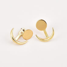 Load image into Gallery viewer, Fashion Simple Generous Metal Crescent Rear Insert Female Earrings Street Shooting Personality