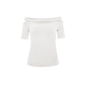 Off Shoulder  Plain T-Shirts