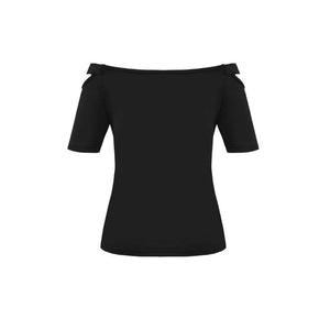 Off Shoulder  Plain T-Shirts