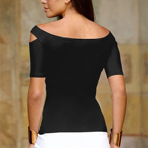 Off Shoulder  Plain T-Shirts