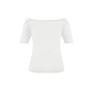 Off Shoulder  Plain T-Shirts