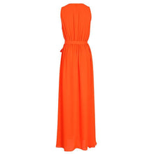 Load image into Gallery viewer, Sleeveless V-Neck Chiffon Elegant Vacation Maxi Dress