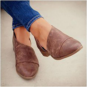 Fashion Retro Pointed Shallow Flat Sole Shoes