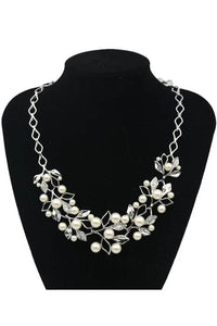 Alloy Inlaid With Imitation Rhinestone Beads Necklace