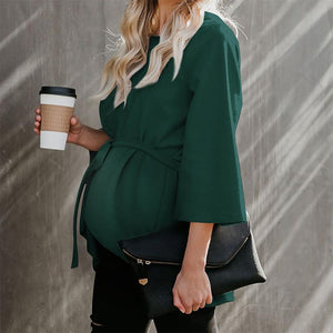 Maternity Pure Color Long Sleeve Shirt