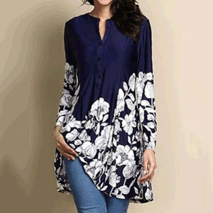 V Neck  Print Blouses