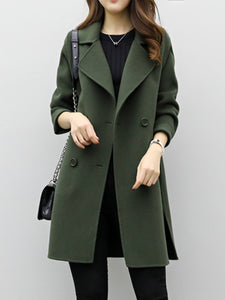 2019 CEA Lapel  Double Breasted  Plain Coats