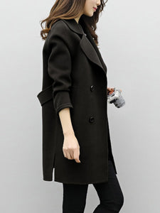 2019 CEA Lapel  Double Breasted  Plain Coats