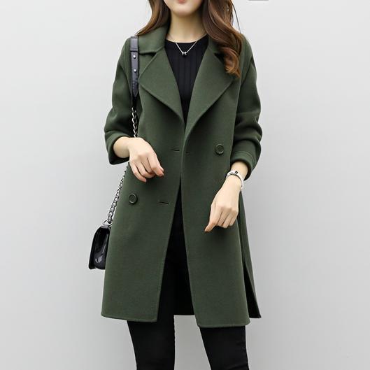 2019 CEA Lapel  Double Breasted  Plain Coats