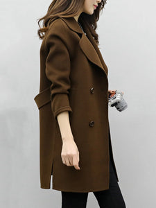 2019 CEA Lapel  Double Breasted  Plain Coats