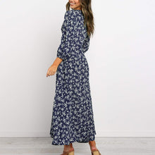 Load image into Gallery viewer, Maternity Casual Printed V-Neck Long-Sleeved High Waist Chiffon Dress