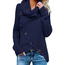 Load image into Gallery viewer, Maternity High Neck Pure Color Button Sweater