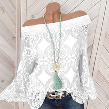 Load image into Gallery viewer, Off The Shoulder Patchwork Lace Blouses