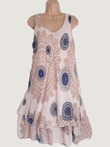 Round Neck  Bohemian Camisole Dress