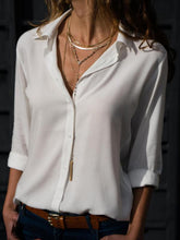 Load image into Gallery viewer, Turn Down Collar  Single Breasted  Plain  Blouses