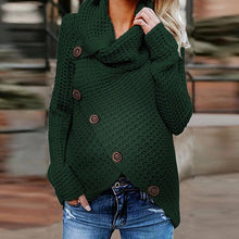 Load image into Gallery viewer, Maternity High Neck Pure Color Button Sweater