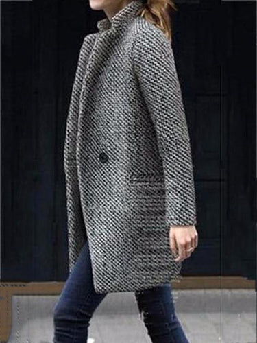 Houndstooth Coat Slim Thick Overcoat