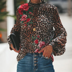 Ladies Leopard Print Blouse