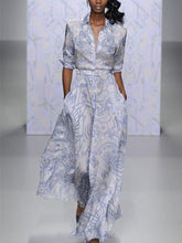 Load image into Gallery viewer, Long-Sleeved Printing Casual Maxi Dress