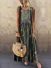 Load image into Gallery viewer, Fashion Floral Stitching Round Neck Sleeveless Loose Dresses