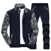 Load image into Gallery viewer, Men Stand Collar Camouflage Sport Suits