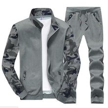 Load image into Gallery viewer, Men Stand Collar Camouflage Sport Suits