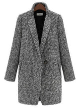 Load image into Gallery viewer, Houndstooth Coat Slim Thick Overcoat