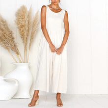 Load image into Gallery viewer, Casual Round Collar Plain Loose Sleeveless Jumpsuit