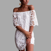 Load image into Gallery viewer, Sexy One-Shoulder Lace Short-Sleeved Dress